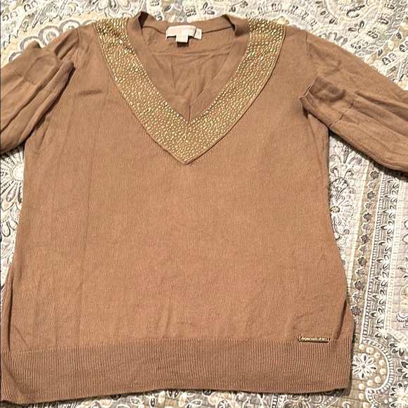 Michael Kors V-Neck Sweater with Gold Embellishments - Medium / M women’s - Picture 7 of 7